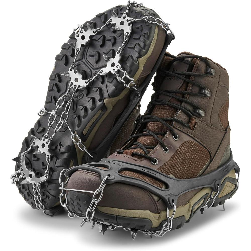 image:imageYaktrax Adventure Grip  Durable Winter Traction Device with Stainless Steel Spikes for Ice and Snow Flexible Thermoplastic Rubber Upper Fits Various Footwear Ideal for Hiking and MountaineeringLarge