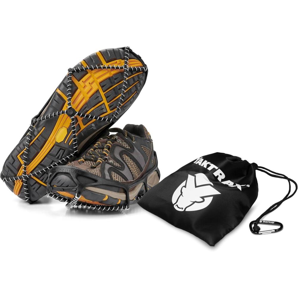image:imageYaktrax Walk Traction Cleats  360Degree Grip on Snow Ice amp Multiterrain Surfaces  Elastic Outer Band w EasyOnOff Heel Tab amp 12mm Zinccoated Steel Coils  Abrasion amp Rust Resistant  UnisexWalk Plus