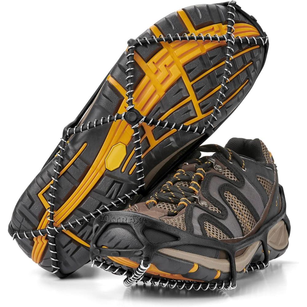 image:imageYaktrax Walk Traction Cleats  360Degree Grip on Snow Ice amp Multiterrain Surfaces  Elastic Outer Band w EasyOnOff Heel Tab amp 12mm Zinccoated Steel Coils  Abrasion amp Rust Resistant  UnisexWalk Standard